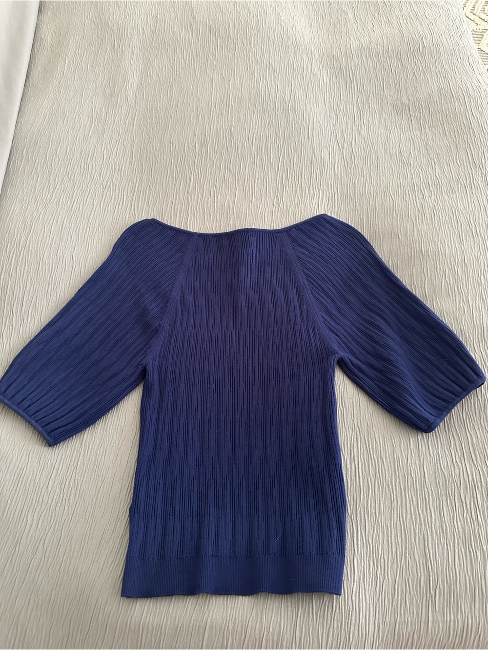 J. Crew Square Neck Ribbed Knit Sweater - Navy/Deep Purple